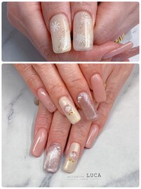 M-137 大人可愛い雪の結晶ネイル