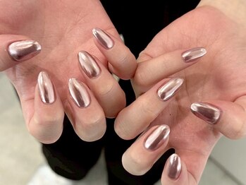 ヌル ネイル 堀江(NURU NAIL HORIE)/メタリック!ミラーワンカラー☆