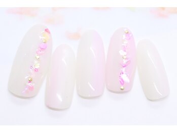 ローズクレア(Rose Crea)/ふんわりニュアンスシェルネイル