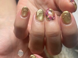 ドライフラワー風アート