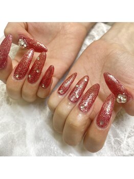 ネイルサロン エーナイン ザ ビッグ豊平店/グリッターネイル