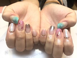 ～ミラー×シェルネイル～