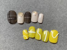 カラ ネイル 中津店(calla nail)/チェック×ぷっくりライン