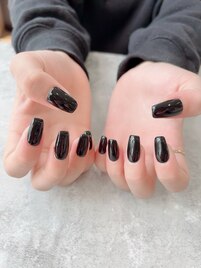 ブラックワンカラーネイル