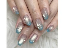 ネイルアンドアイラッシュスタジオ シュシュ(chouchou)/マグ×マグ×水滴　梅雨ネイル