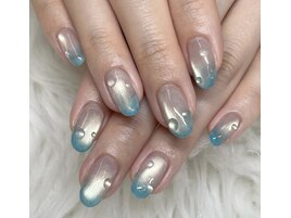 マグ×マグ×水滴　梅雨ネイル