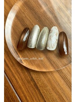 ファレノホワイト/定額ネイルデザイン/ 秋冬