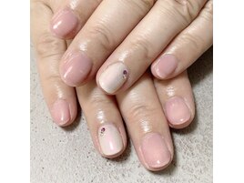 優しめピンク×偏光パール