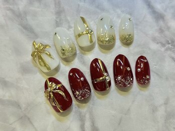 プレセントリボンネイル
