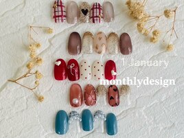 冬ネイル/レオパード/