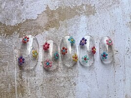 カラフルお花ネイル