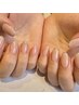 《nail hand》ワンカラー/グラデーション＋先端細ラメライン　¥5500