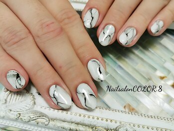 ネイルサロン カラーエイト(Nailsalon COLOR.8)/スカルプ　大理石ネイル