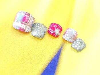 ネイルサロン シェル(Nail Salon SHELL)/カラフルチェックネイル♪