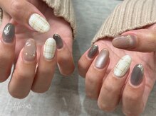 エクラス 銀座(Heclats)/ニュアンス/チェック/冬ネイル