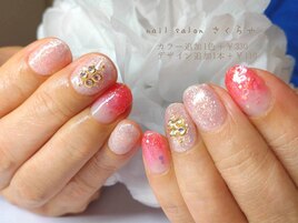 チューリップカラーの春ネイル