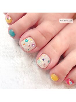 チャコネイル(chaco-nail)/キラキラ夏ネイル♪