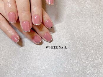 ホワイトネイル 武蔵小杉店(WHITE NAIL)/スキニーフレンチ/ミラーネイル