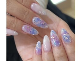 あじさいネイル　梅雨ネイル