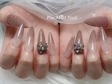 ピオミエルネイル 新宿(pio miel nail)/くすみラメグラ