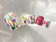 ラリュールネイル(L'Allure nail)/フット☆オーロラネイル￥9900