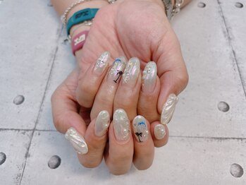 ネイル ビューティーマジック 葛西本店/ホワイトオーロラネイル