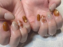 ネイルサロン イントゥ(into_)/チェック　マグネット　ブラウン
