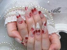 大人気さくらんぼネイル☆　ワンホンネイル/韓国ネイル/うるつやネイル/ガーリーネイル