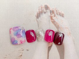 フラワー夏ネイル