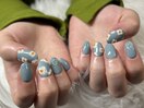 個性派フラワーネイル