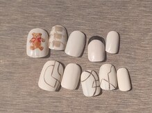 カラ ネイル 中津店(calla nail)/テディベア×個性派ライン