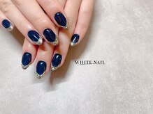 ホワイトネイル 武蔵小杉店(WHITE NAIL)/ミラーフレンチ/持ち込み