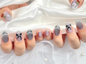 ネイルネージュ 錦糸町(Nail Neige)/こだわり定額/リボン/パール