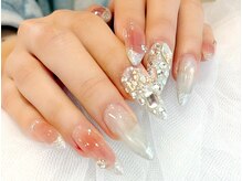 リベレ 梅田茶屋町店(LIBELLE)/ 韓国風ビジュー/チークネイル