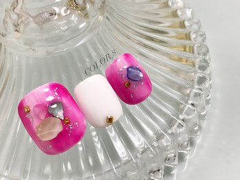 ネイルサロン カラーエイト(Nailsalon COLOR.8)/シェル・タイダイ・派手