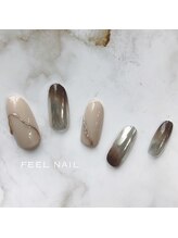 フィールネイル 天神橋店(feel nail)/くすみカラー/パウダー/ブラウン