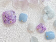 ネイルサロン ロゼプリュム/紫陽花フットネイル