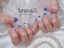 アルスネイル(Ars nail)/キラキラリボンネイル
