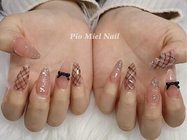 チェック×グリッター×リボン