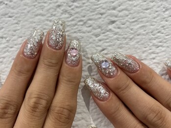 ザクザクシルバーラメワンカラー