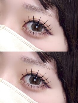 エイミーナミキ(amy NAMIKI)の写真/下がりまつ毛のお悩みも解消☆自まつ毛がパッチリ上がる!くっきり長さも際立つ!印象UPなボリューム感♪