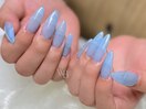 長さだし*透け感ロング夏ネイル