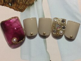 赤べっ甲フットネイル