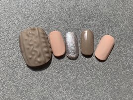 ぷっくりニットフットネイル
