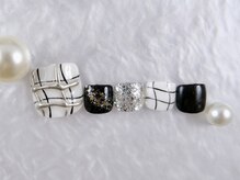 ショコ アンド ラム(Syoko&Lum)/★ モノトーンチェックネイル★