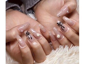ミミネイル 野芥店(Mimi Nail)/手書きリボンデザイン