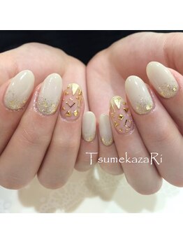 ツメカザリ 西金沢店(TsumekazaRi)/*ベージュ×スタッズ色々*