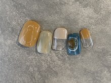 カラ ネイル 中津店(calla nail)/ニュアンスネコちゃんアート