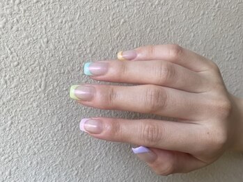 colorful french　nail