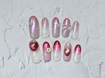 ネイルサロン グリッター(NAIL SALON glitter)の写真/【丁寧ケア付】華やかネイルアート定額コース¥9350♪今人気のデザインで指先からおしゃれに+